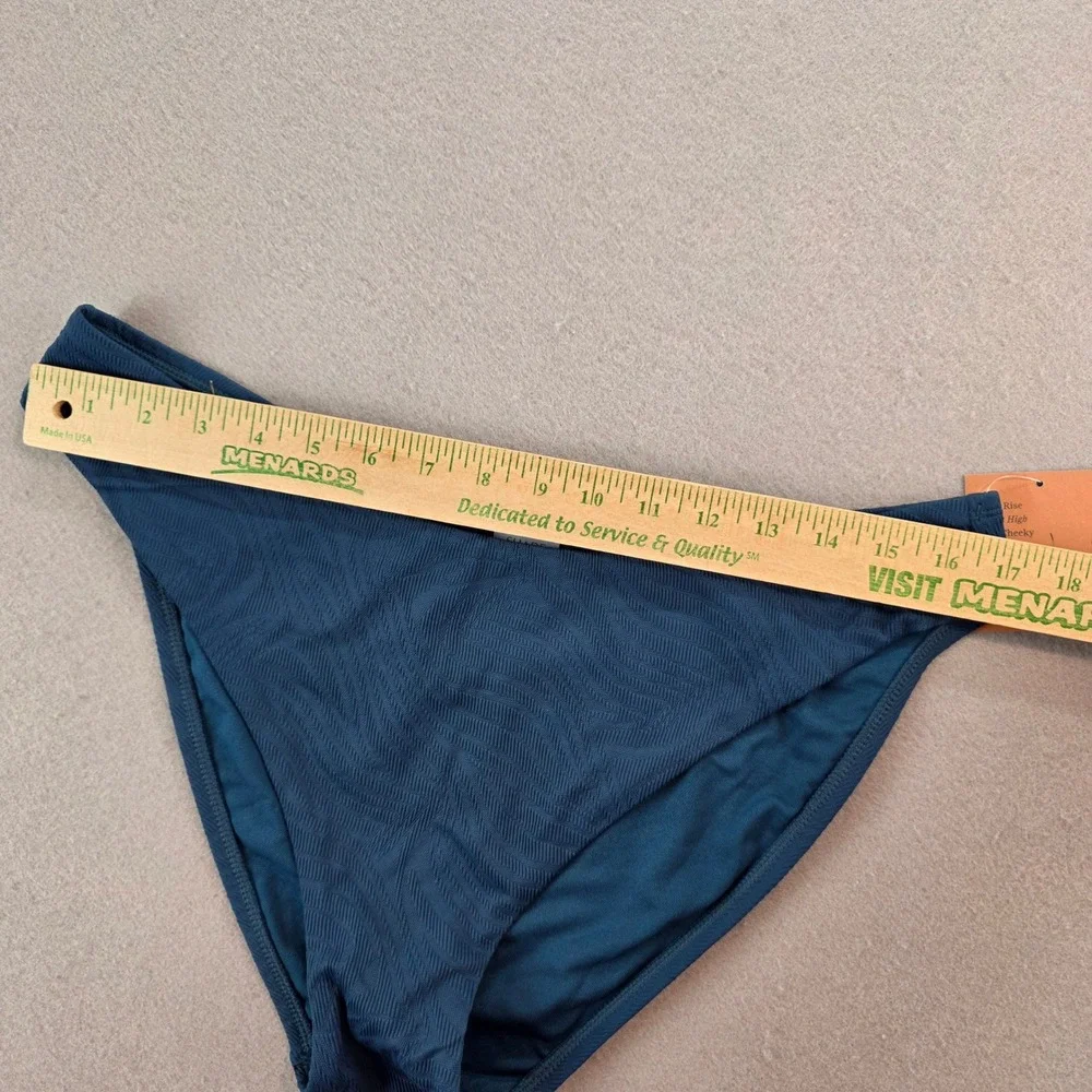 Shade & Shore XL Teal Blue Low Rise Extra High Leg Cheeky Swimsuit Bottom‎ NEW